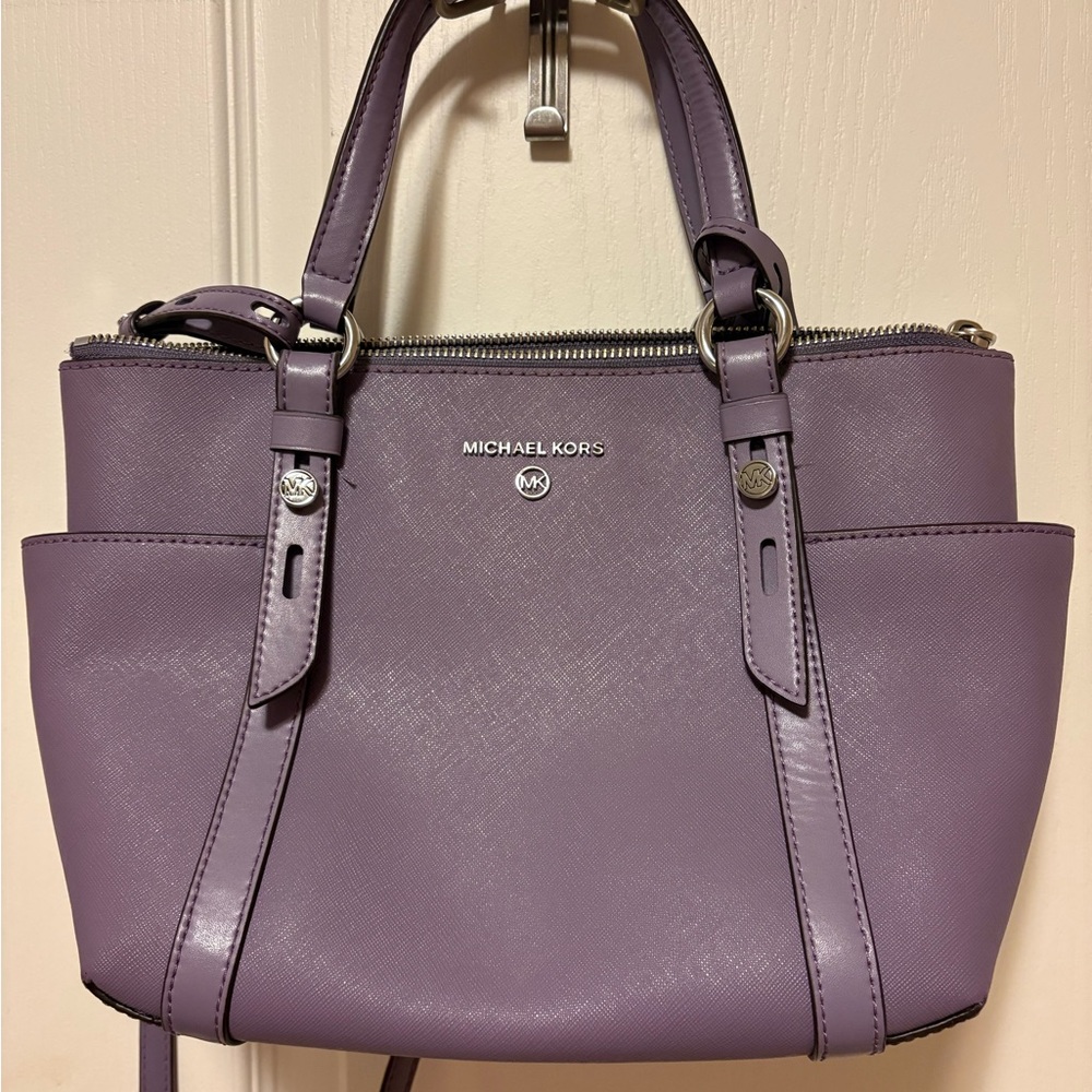 Michael Kors Purple Sullivan Small Saffiano Leather Top-Zip Tote 30T0GNXT1L